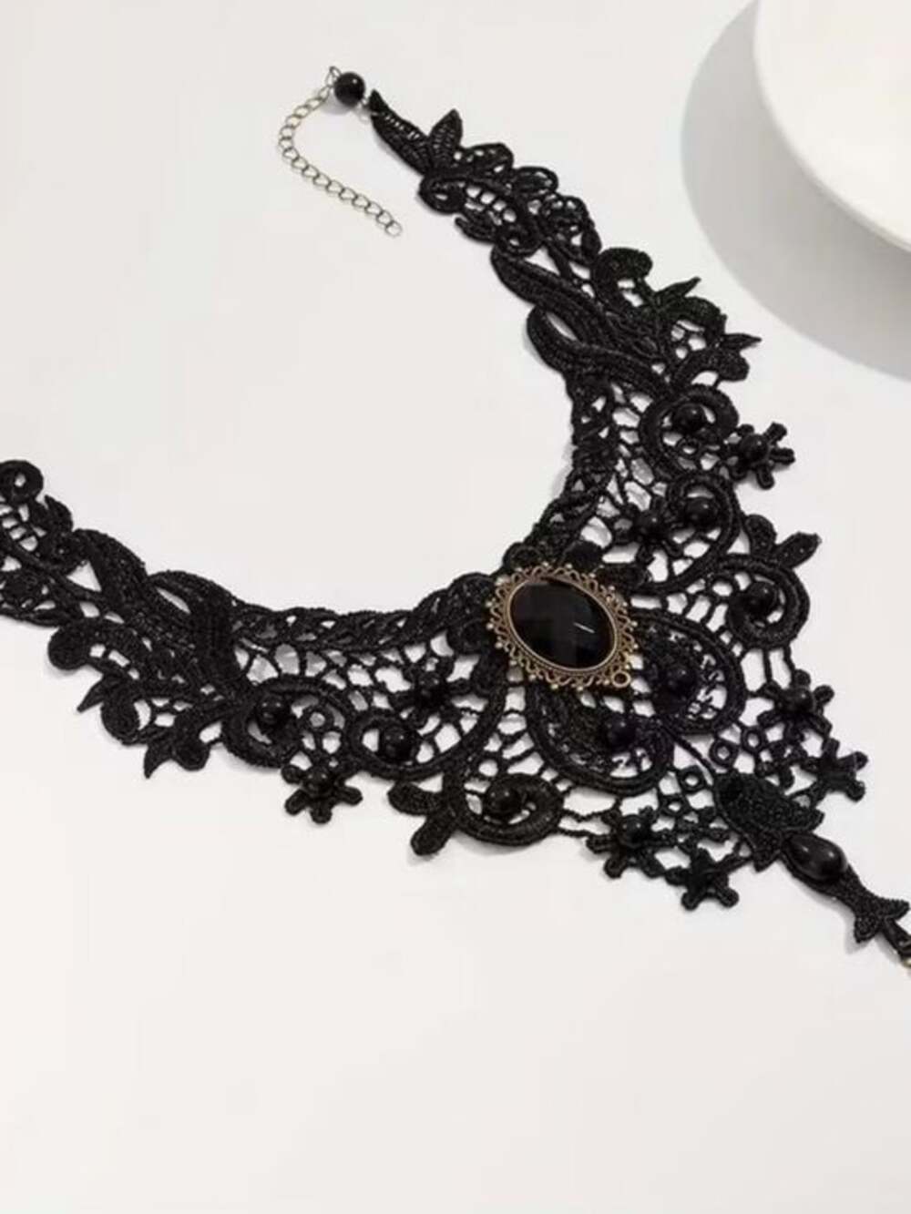 Victorian-Inspired Black Lace Statement Necklace - Women Jewelry Necklaces - Picture 5 of 5